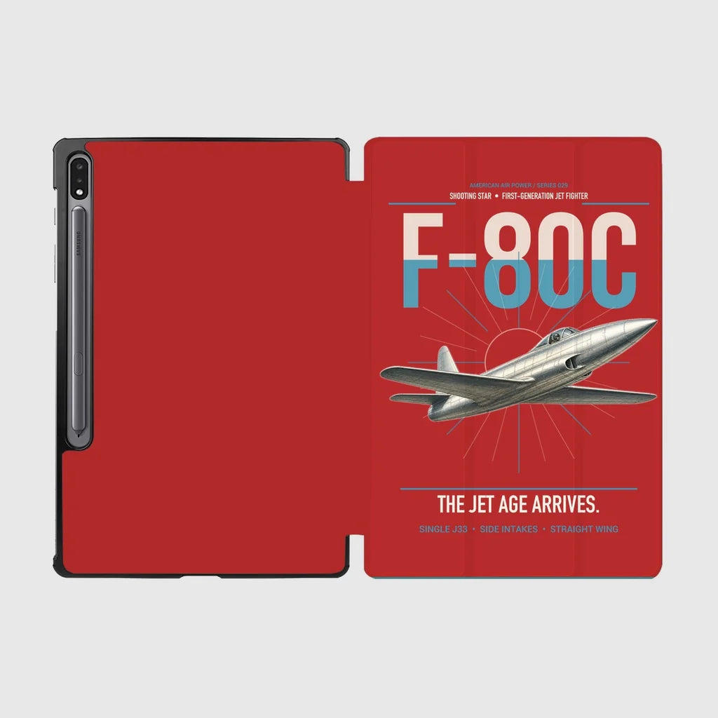 F-80C Shooting Star design on red samsung tablet tablet case