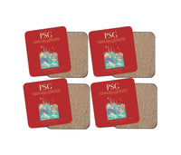 Thumbnail for Petersburg James A. Johnson Airport (PSG) design on red 4 pieces set coaster