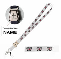 Thumbnail for Amazing Boeing 747 seat belt lanyard - white with name