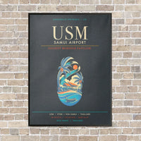 Thumbnail for Samui Airport Koh Samui USM - Canvas Framed - Gray