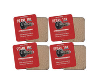 Thumbnail for PEARL 10X design on red 4 pieces set coaster