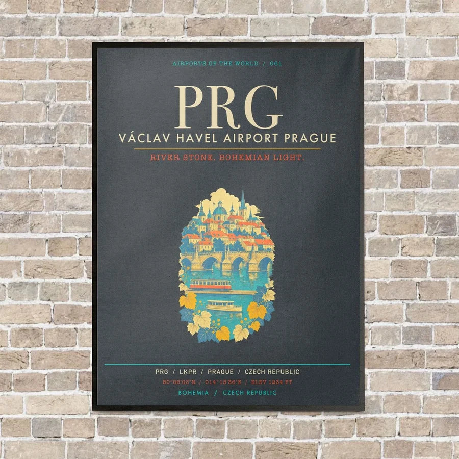 Vaclav Havel Airport Prague PRG - Canvas Framed - Gray