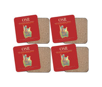 Thumbnail for Leoš Janáček Airport Ostrava (OSR) design on red 4 pieces set coaster