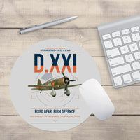 Thumbnail for Fokker D.XXI — Dutch LVA aircraft 221 design on light gray round mouse pad