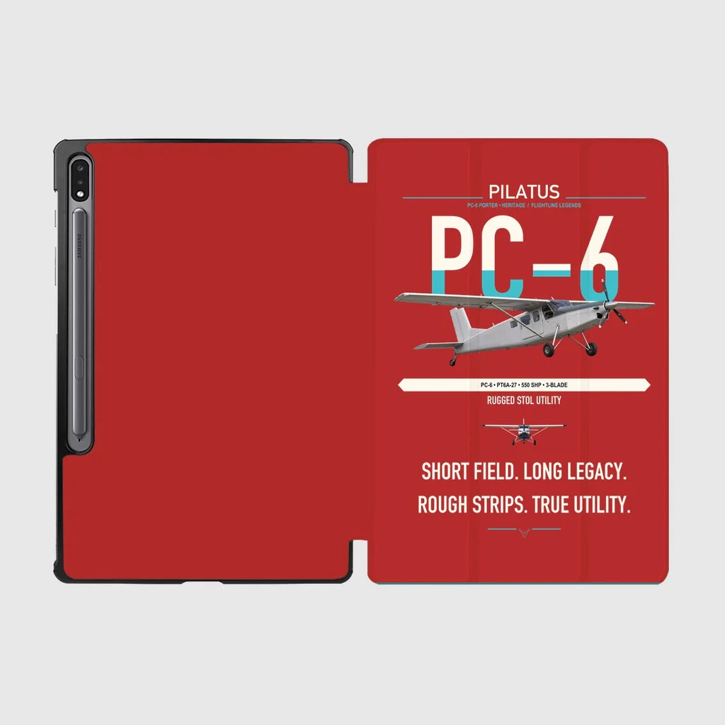 Pilatus PC-6 Porter design on red samsung tablet tablet case
