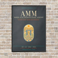 Thumbnail for Queen Alia International Airport AMM - Canvas Framed - Gray
