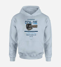 Thumbnail for CF34-10E design on light blue hoodie single side
