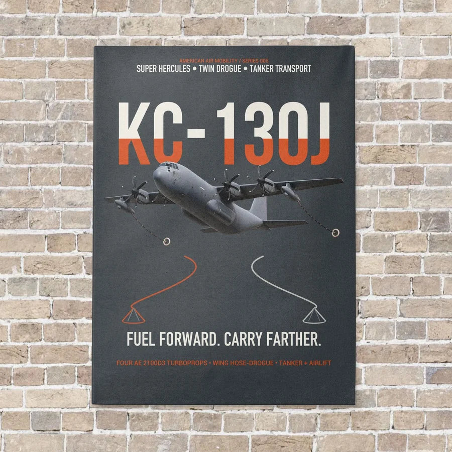 KC-130J SUPER HERCULES vertical canvas print - no frame - gray background