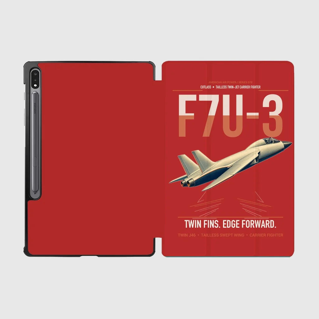 F7U-3 Cutlass design on red samsung tablet tablet case