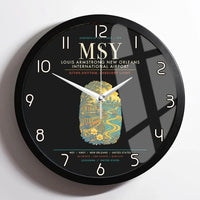 Thumbnail for Louis Armstrong New Orleans International Airport MSY Wall-Clock Framed - Black