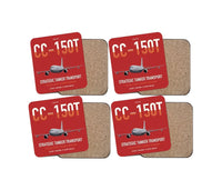 Thumbnail for Airbus CC-150T Polaris design on red 4 pieces set coaster