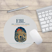 Thumbnail for Erbil International Airport (EBL) design on light gray round mouse pad