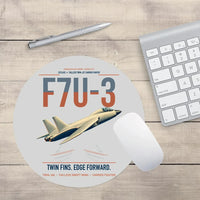 Thumbnail for F7U-3 Cutlass design on light gray round mouse pad