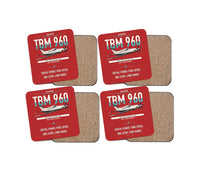 Thumbnail for Daher TBM 960 design on red 4 pieces set coaster