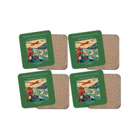 Thumbnail for The River Ice Breakup Watch - Designed Coasters design on green 4-pieces-set