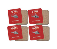 Thumbnail for PZL-Świdnik W-3WA Sokół design on red 4 pieces set coaster