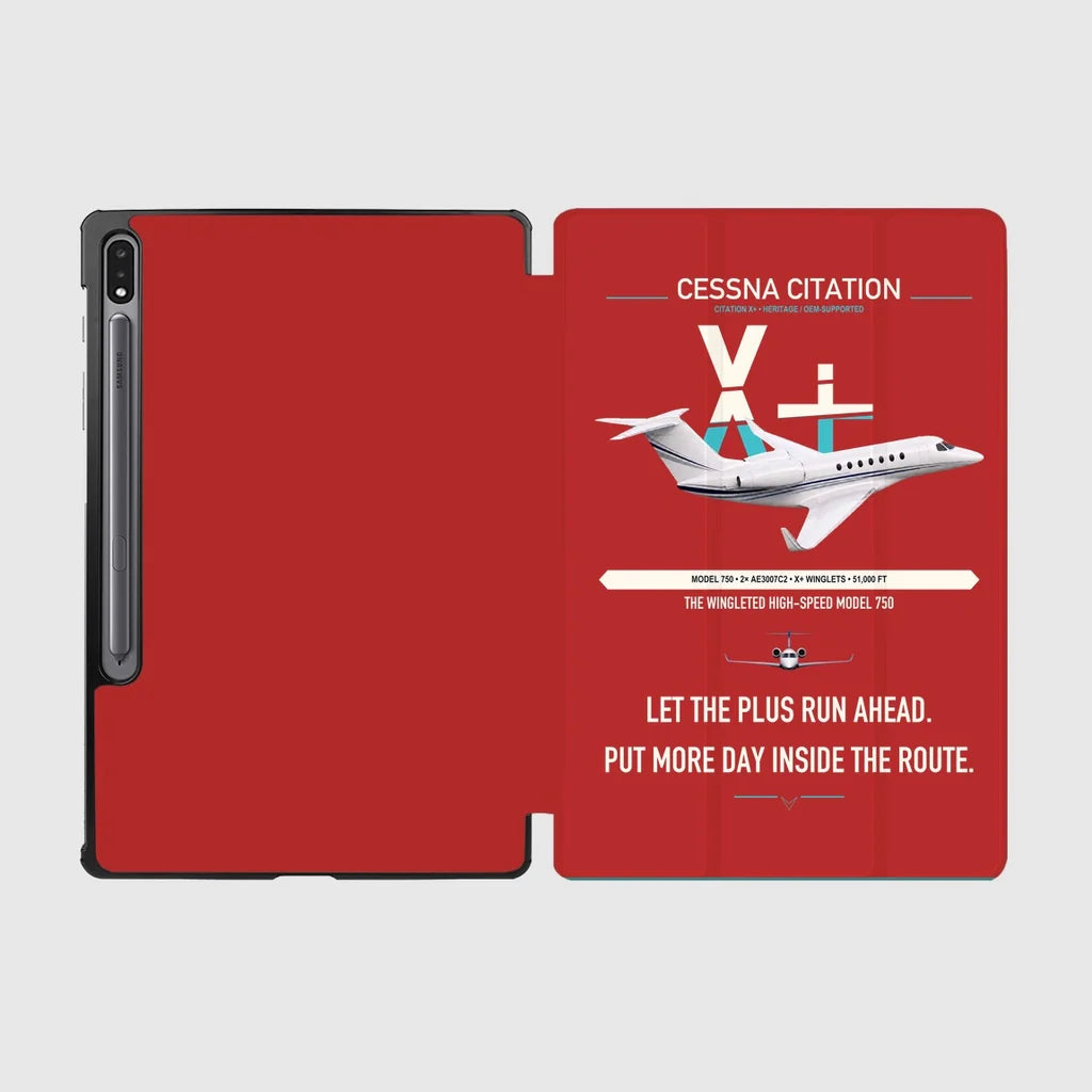 Cessna Citation X+ design on red samsung tablet tablet case
