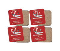 Thumbnail for Cessna Citation CJ1+ design on red 4 pieces set coaster