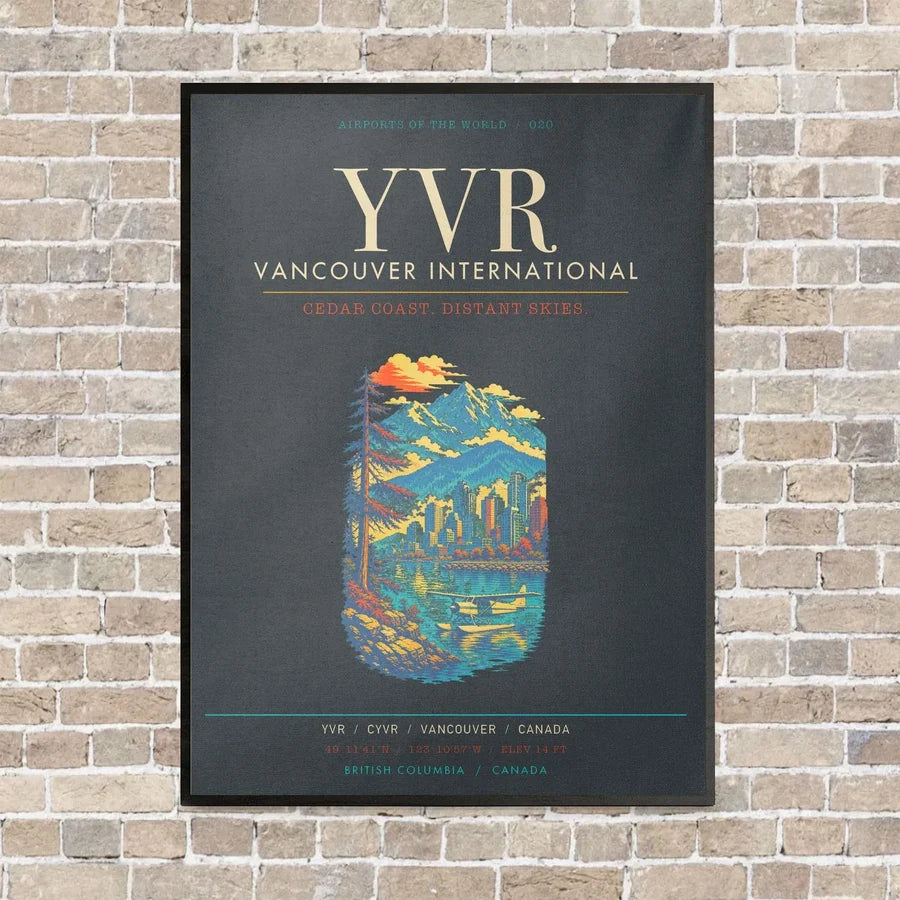 Vancouver International Airport YVR - Canvas Framed - Gray