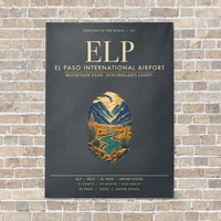 Thumbnail for El Paso International Airport ELP vertical canvas print - no frame - gray background