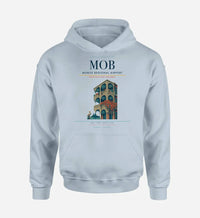 Thumbnail for Mobile Regional Airport (MOB) design on light blue hoodie single-side print