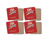 Thumbnail for de Havilland Vampire FB5 design on red 4 pieces set coaster