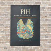 Thumbnail for Pocatello Regional Airport PIH vertical canvas print - no frame - gray background
