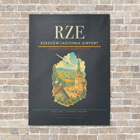 Thumbnail for Rzeszów-Jasionka Airport RZE vertical canvas print - no frame - gray background