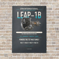 Thumbnail for CFM LEAP-1B vertical canvas print - no frame - gray background