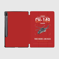 Thumbnail for Leonardo CH-149 Cormorant design on red samsung tablet tablet case