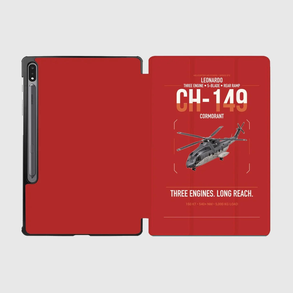 Leonardo CH-149 Cormorant design on red samsung tablet tablet case