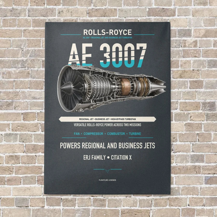 AE 3007 vertical canvas print - no frame - gray background