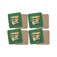 Thumbnail for The Chief Pilot's Logbook - Designed Coasters design on green 4-pieces-set