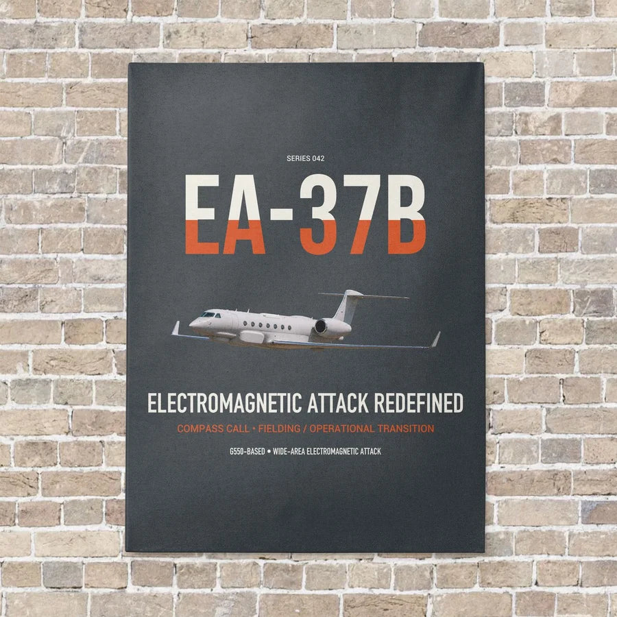 EA-37B Compass Call vertical canvas print - no frame - gray background