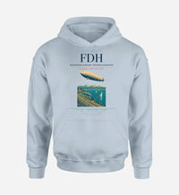 Thumbnail for Bodensee-Airport Friedrichshafen (FDH) design on light blue hoodie single-side print