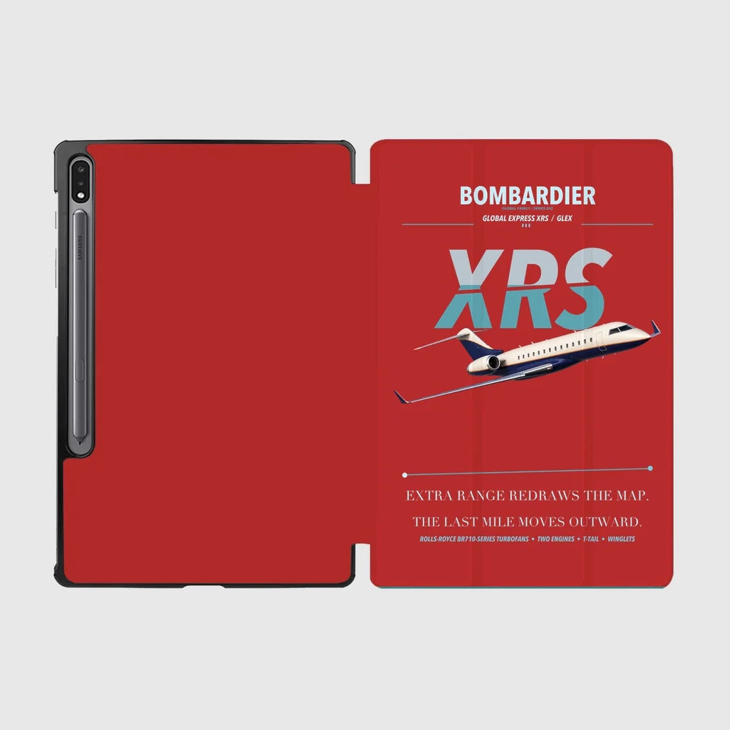 Bombardier Global Express XRS design on red samsung tablet tablet case