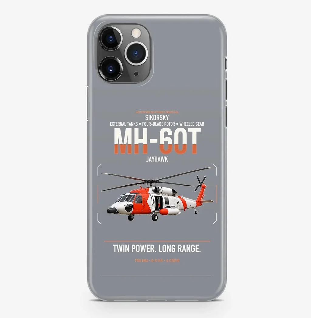 Sikorsky MH-60T Jayhawk design on gray magsafe iphone case, for iPhone Pro Max