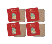 Thumbnail for Rovaniemi Airport (RVN) design on red 4 pieces set coaster
