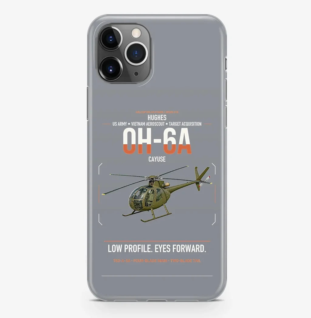 Hughes OH-6A Cayuse design on gray magsafe iphone case, for iPhone Pro Max