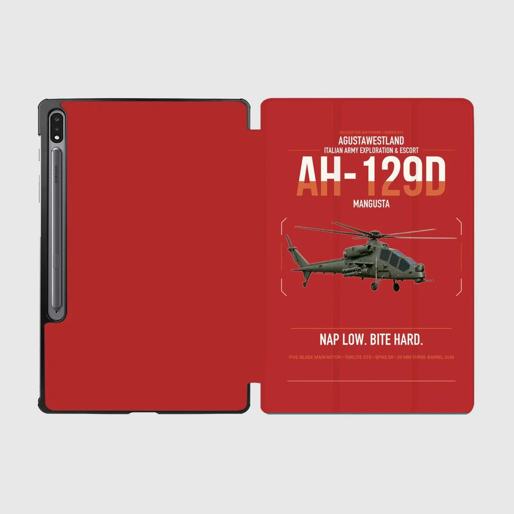 AgustaWestland AH-129D Mangusta design on red samsung tablet tablet case