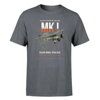 Thumbnail for Fairey Swordfish Mk I design on gray t-shirt, single-side print