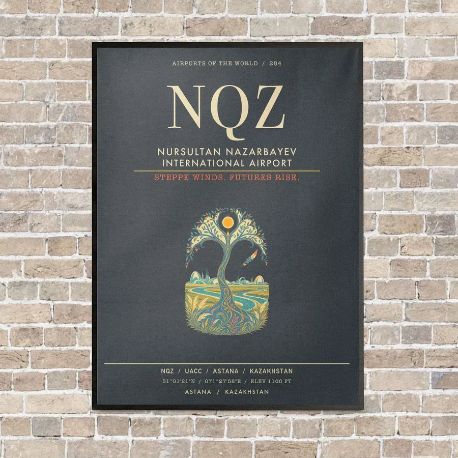 Nursultan Nazarbayev International Airport Astana NQZ - Canvas Framed - Gray