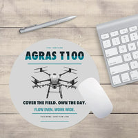 Thumbnail for DJI Agras T100 design on light gray round mouse pad