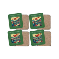Thumbnail for The Gold Assay Run - Designed Coasters design on green 4-pieces-set