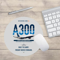 Thumbnail for Airbus A300-600F design on light gray round mouse pad