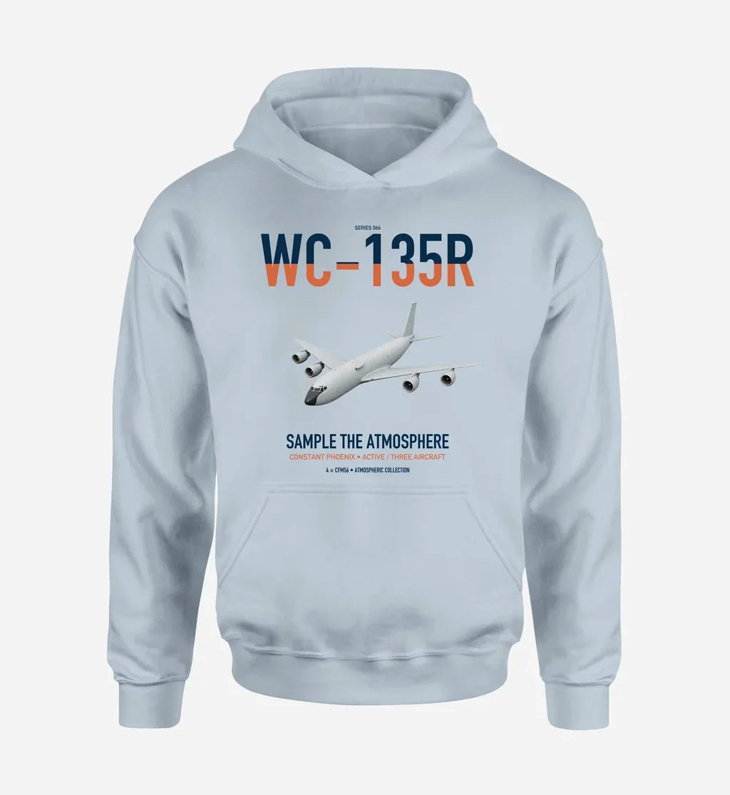 WC-135R Constant Phoenix design on light blue double-side hoodie, single-side print