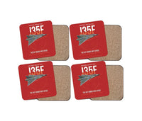 Thumbnail for Saab J 35F Draken design on red 4 pieces set coaster