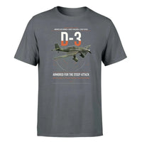 Thumbnail for Junkers Ju 87D-3 design on gray t-shirt, single-side print