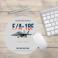 Thumbnail for F-A-18F Super Hornet Block III Two Crew One Strike design on light gray round mouse pad