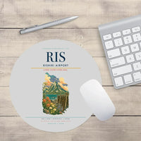 Thumbnail for Rishiri Airport (RIS) design on light gray round mouse pad